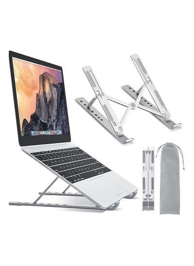 Buy QSHOP® Laptop Stand for Desk, Foldable Portable Laptop Stand ABS + Silicone Breathable Cooling Notebook Stand for MacBook Pro Air, Lenovo, Dell, HP, Laptop, Tablet in Egypt