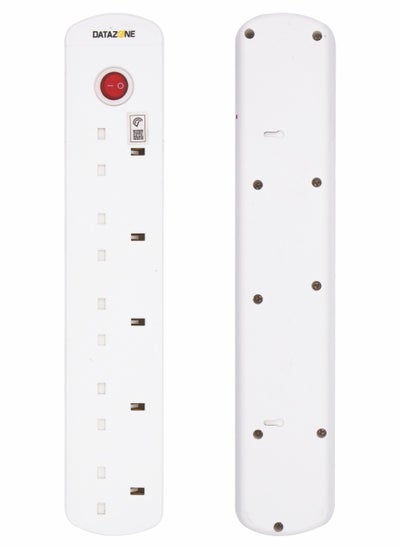 Buy Datazone Power Extension Socket 5M 5way 13A Fused Plug 110V to 250V Max 250mA 2990W White Color in Saudi Arabia