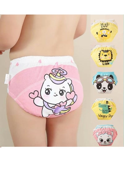 Buy 5 Piece Potty Training Underwear, 6 Layers Breathable Cotton Absorbent Trainer Pants for Toddler Baby Boys Girls Waterproof in UAE