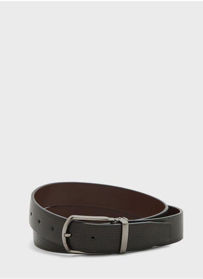 Buy Genuine Leather Perforated Reversible Belt in UAE