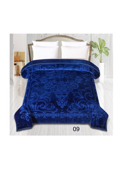 Buy Double Blanket Weighing 6 Kg Two Floors An Engraved Face A Plain Face With A Super Soft Texture King Size 220x240 Cm Blue in Saudi Arabia