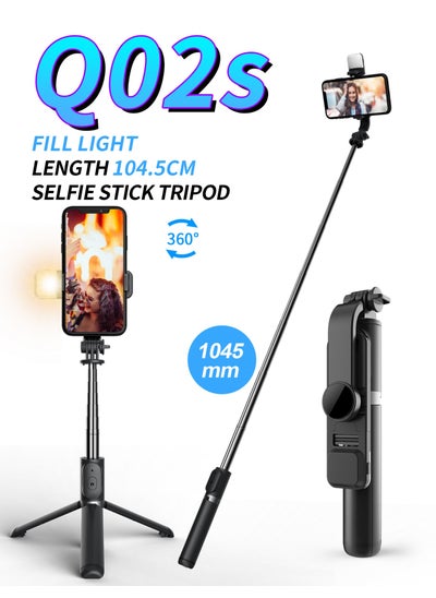 Buy Mini Selfie Stick with Fill Light, Bluetooth, Anti-shake Q02S Selfie Stick in Saudi Arabia