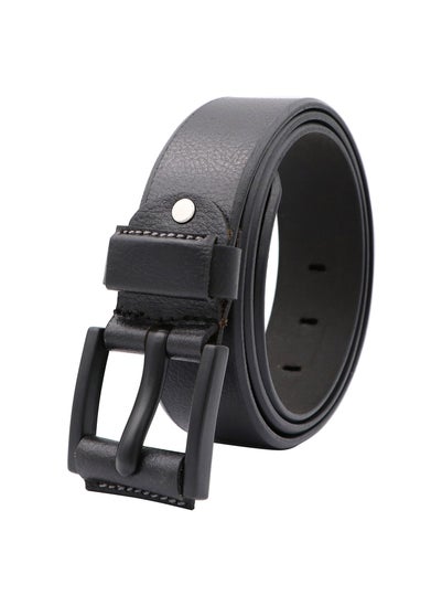 اشتري Micro SK Men's Genuine Leather Black Belt With Black Frame Style Buckle في الامارات