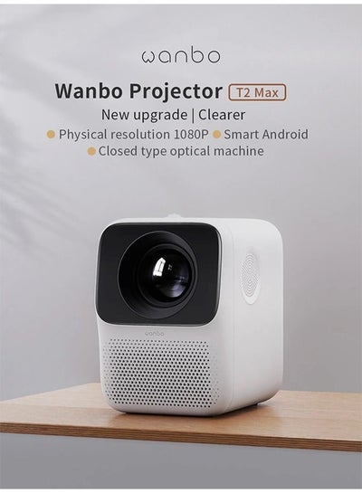 Buy Wanbo Smart Projector T2 MAX Projector LED Support 1080P Vertical USB Connection Portable Mini Home Theater Global Version in UAE