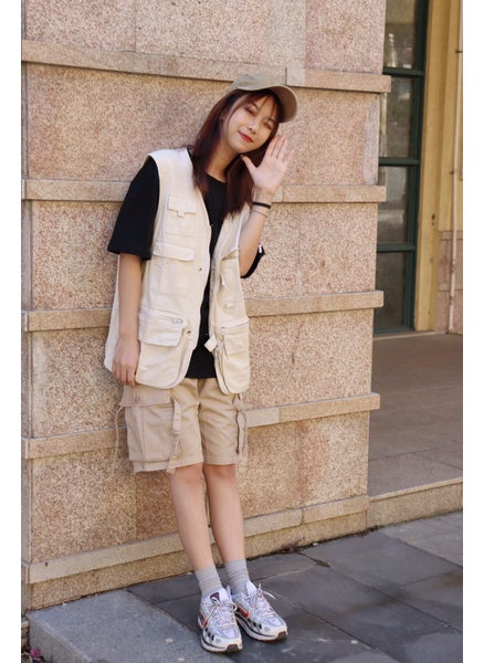 Buy Japanese Retro Vest Casual Multi-Pocket AutumnAce-M13 vest# Khaki Ace-M13 vest# Khaki in UAE