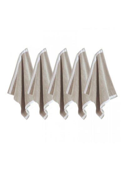 Buy Signoola Multi-Purpose Towel Set Of 3 Pcs 50 x 50 cm Plain Beige, 100% cotton. in Egypt