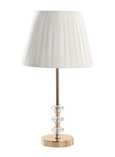 Buy Orb Detailed Metal Table Lamp, White & Gold – 35.5 cms in UAE