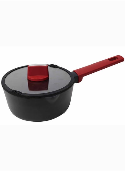 Buy Betty Crocker Non-Stick Sauce Pan & Glass Lid 18Cm Black in Saudi Arabia