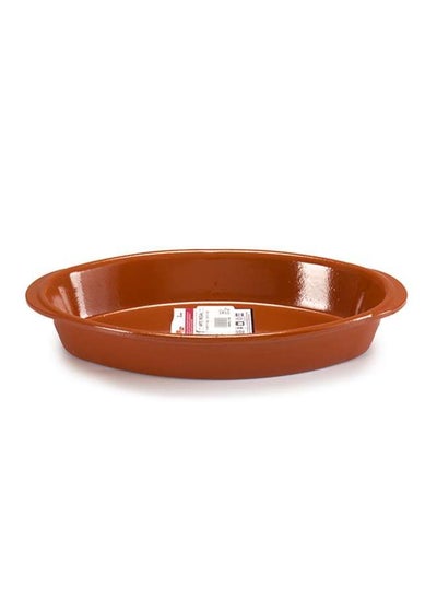 اشتري Brown Terracotta Deep Oval Plate 32 cm ,Spain في الامارات