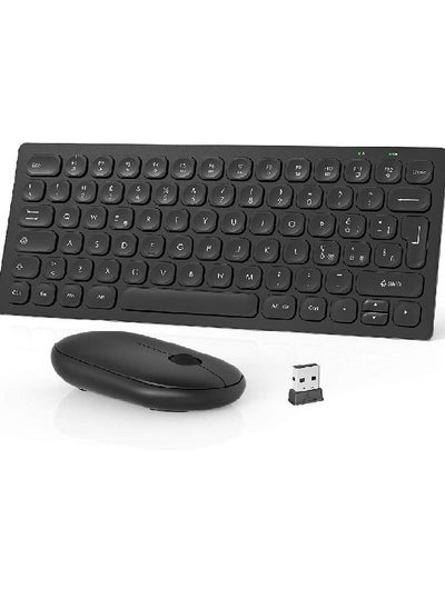 Buy Wireless Keyboard and Mouse, 2.4G for Desktop, Computer, Laptop Ultra Thin & Italian Layout in UAE