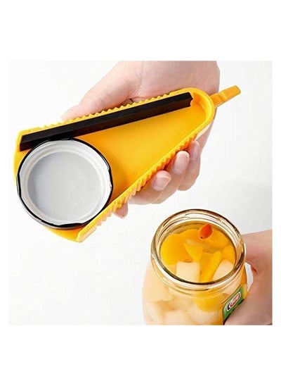 اشتري Jar Opener, 5-in-1 Multifunctional Bottle Opener, Can Opener Handheld for Weak Hands and Seniors with Arthritis, Non-slip Silicone Jar Opener, Practical V-shaped Design Kitchen Opener Tools(Yellow) في السعودية