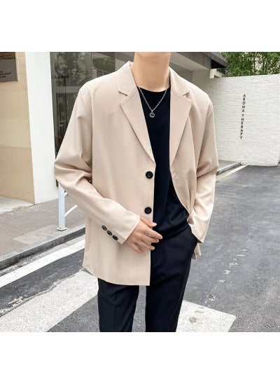 اشتري Casual Slim Mens Blazer Autumn Fashion Khaki في الامارات