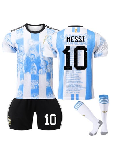 Buy Argentina World-cup Champion Jersey for Men & Women Kid Boy Grils T-Shirt Kit Suit National Team & Clubs Short Sleeve Uniform Sports Shorts Printed in UAE