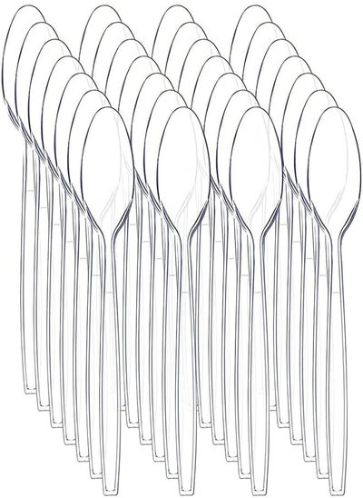 اشتري Transparent Plastic Spoons - 50 PCS في مصر