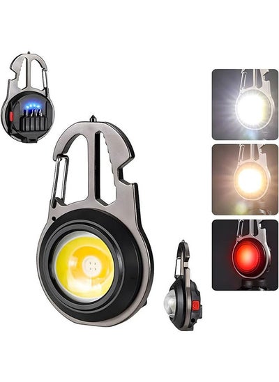 اشتري Led Keychain Rechargeable Flashligh Portable Outdoor Work Light For Camping Emergency في مصر