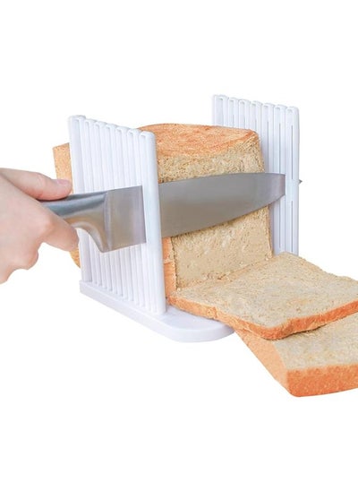 Buy Bread Slicer, 4 Thickness Adjutable Bread Toast Cutting Guide with Crumb Catcher Tray for Homemade Bread Bakery in Saudi Arabia