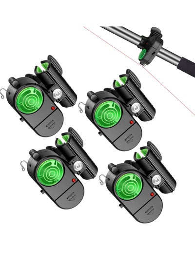 Buy 4 Pack Fishing Bite Alarm,Sensitive Electronic Fishing Bite Sound Alarm, Sound Bite Alert Bell with LED Lights Fishing Bells Clip On Fishing Rod for Daytime Night Carp Fishing Outdoor in UAE