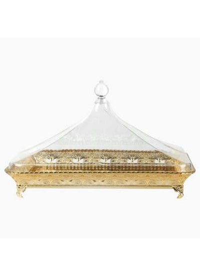 Buy Golden Rectangular Classic Steel Cake Server 50 cm in UAE