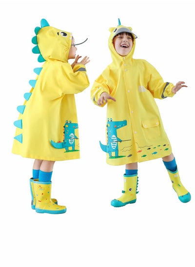 Buy Kids RainCoat, Reusable Children's raincoats, 3D Cartoon Kids Rain Jacket with Storage Backpack in Saudi Arabia