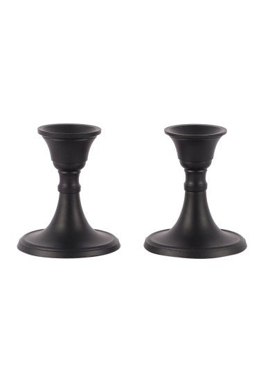 Buy Voidrop Mini Candlestick Holders Set 2 Pcs,Taper Candle Holders, Candle Holders, candle holders for table centerpiece for Wedding, Festival, Party and Festival Decor (Black) in UAE