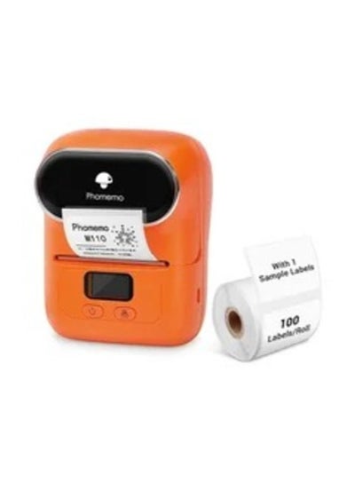Buy Phomemo M110 Portable Thermal Label Printer Bluetooth Connection Apply For Labeling Shipping Office Cable Retail Barcode And More Orange in UAE