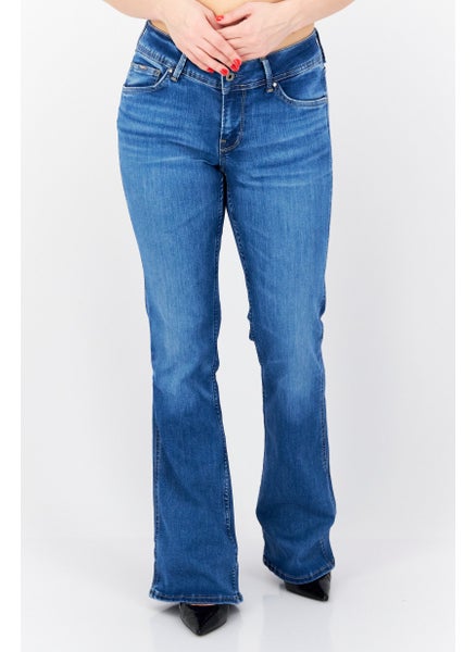 Buy Women Straight Plain Non-Stretchable Jeans, Blue in UAE