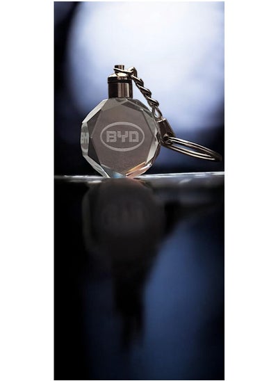 Buy BYD 3D Glass lighting Logo Car Key Chain Ring in Egypt