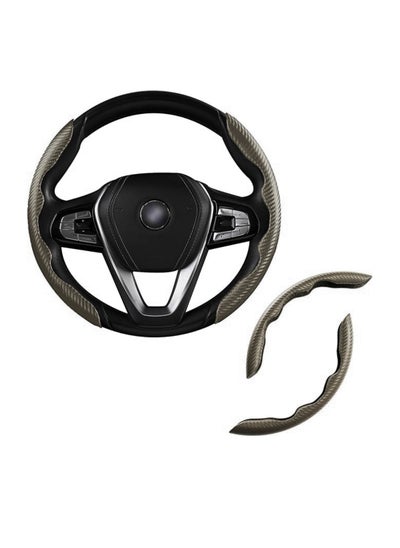 Buy Carbon Fiber Steering Wheel Cover For Unisex Safe And Non Slip Car Steering Cover Universal Fit Car Steering Wheel Protector Carbon Texture For Auto Truck Van SUV Grey in UAE