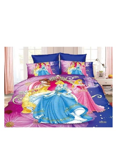 Buy Textile Children Cartoon 3d Print Bedding Sets Comforter with fixed Duvet Set Bed Linen Boys Girls Single Comfort 160x210 Bed Sheets 120”200  Blue disney in UAE