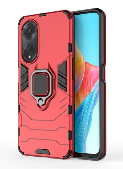 Buy OPPO A98 5G Case Cover with Bracket, Kickstand Shell Back Cover Scratch-Resistant Shock-Absorbing Protector Accessories Kickstand Stand Magnetic Car Ring Holder Protection in UAE