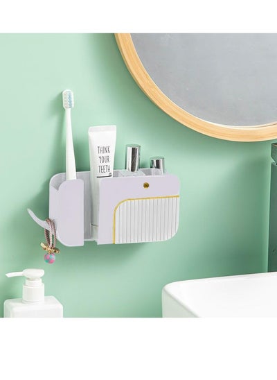 اشتري 2 Pcs Wall Mounted Phone Holder & Storage Box with Charging Mouth Effortless Organization Sleek and Stylish Multifunction No Punching Required for Desk Bedroom Bedside Table Bathroom في الامارات