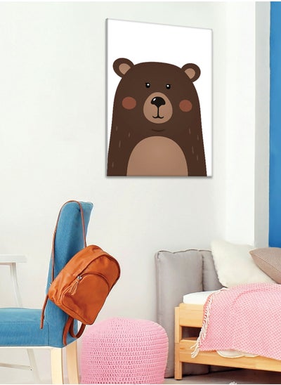 Buy Framed Canvas Wall Art Stretched Over Wooden Frame with Cute Bear Painting, For Home, Living Room, Office Decor in Saudi Arabia