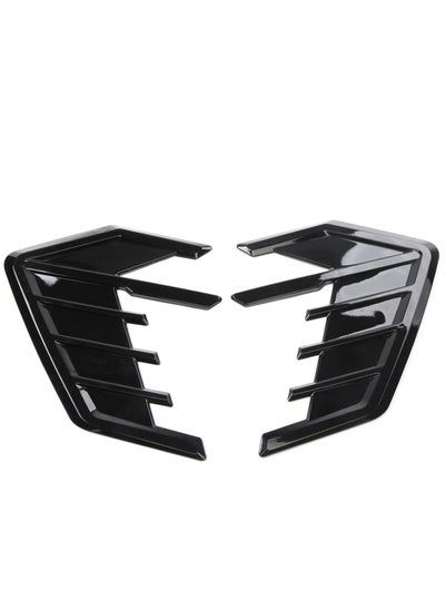 اشتري Universal 2pcs Car Fender Side Vents Decor Air Flow Intake Hole Grille Spoiler DIY Style Car Air Flow Intake Vent Hood Cover (Black) في السعودية