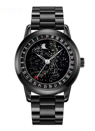 Buy Men's Japan Quartz movement Fashion Starry Sky Moon Phase Watch - 2216 in UAE