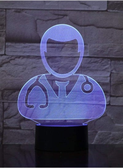 اشتري The Doctor And Nurse 3D Lamp Nightlight USB Battery Operated LED Night Light Lamp Visual Light Effect Lovely Gift For Teenager 7 Colors 3D Night Light في الامارات