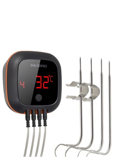 اشتري INKBIRD Meat Probe Food Thermometer IBT-4XS Bluetooth Wireless Grill BBQ Digital Thermometer for Grilling Weber Barbecue Cooking Kitchen Food Thermometers for Smoker Oven Candy Four Probes في الامارات