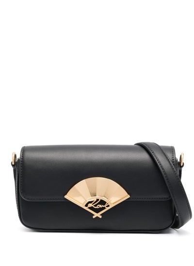 اشتري Karl Lagerfeld Paris Signature Fan leather crossbody bag في الامارات