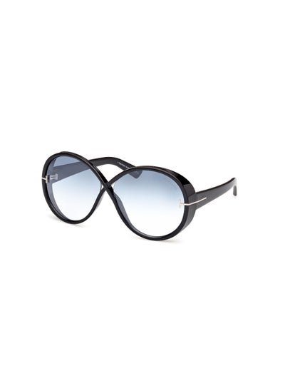 Buy Women's Round Shape  Sunglasses FT111601X64 Lens Size: 64 Millimeter - Shiny Black in Saudi Arabia