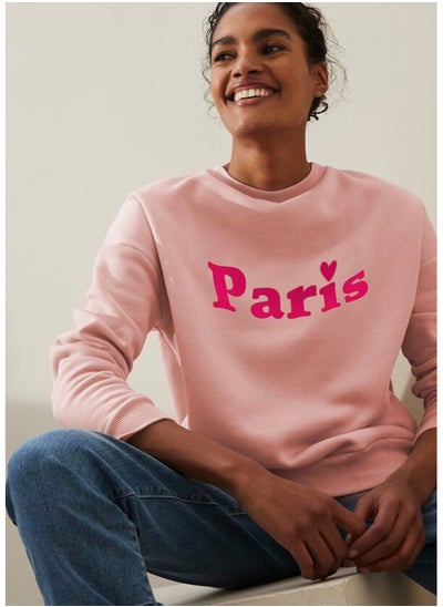 اشتري Pink Paris Slogan Sweatshirt في مصر