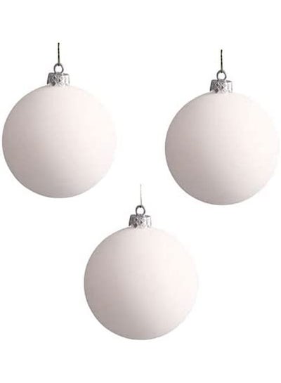 Buy Christmas Decorative Ball Set 3 Pieces White in Egypt