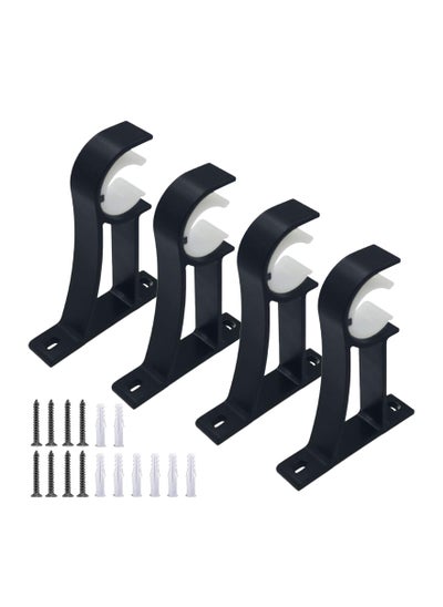 اشتري Curtain Rod Bracket Heavy Duty Curtain Rod Holders for Drapes Wall Heavy Duty KASTWAVE Single Decorative Drapery Rod Hooks Hanger في الامارات