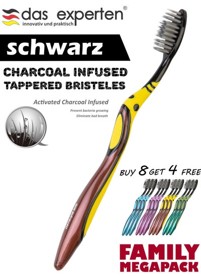 Buy charcoal infused tappered toothbrush SCHWARZ in UAE