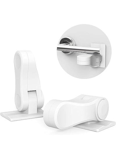 Buy 2Pack Child Proof Door Lever Lock No Drill Easy Install Baby Handle Safety Locks 3M Adhesive Baby Proof Door Handle Lock Child Safety Locks for Door Prevent Toddlers from Opening Doors in Saudi Arabia