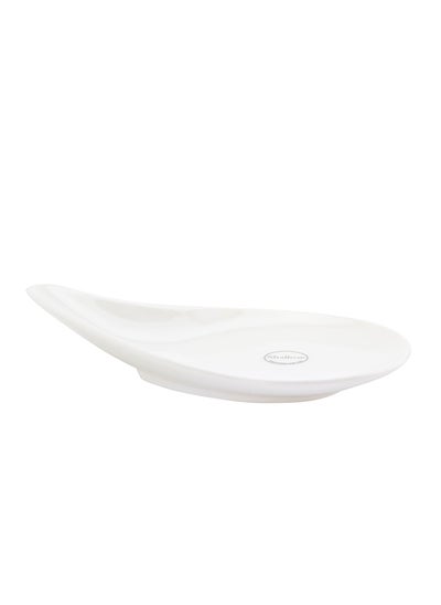 اشتري Shallow Porcelain Ceramic Serving Bowl - 9x4.3cm, White في الامارات