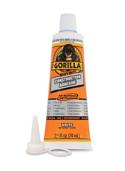 اشتري Gorilla Heavy Duty Construction Adhesive, 2.5 ounce Squeeze Tube, White في الامارات