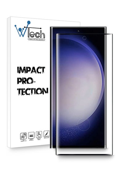 اشتري واقي شاشة منحني من الزجاج المقوى بالغراء الكامل لهاتف Samsung Galaxy S23 Ultra 5G / S22 Ultra 5G شفاف في السعودية