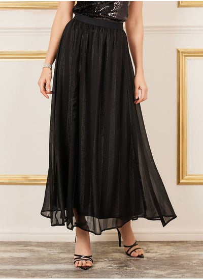 اشتري Shimmer Striped A-Line Maxi Skirt في السعودية