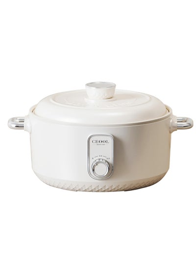 اشتري Electric Hot Pot 2.5L Multi-functional Stoveless Cooking Pot Temprature Control 750W Power Non Stick Pot Overheating Boiled and Dry Protection Stir Fry Soup and HotPot (CN 3 Pin Plug) في الامارات