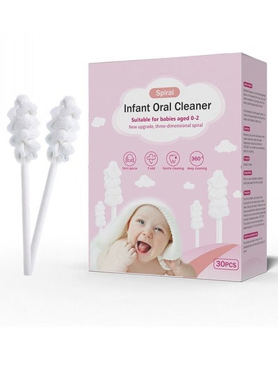 Buy 30Pcs Infant Toothbrush Baby Toothbrush Infant Tongue Cleaner Baby Tongue Cleaner Newborn Gauze Oral Cleaners in Saudi Arabia