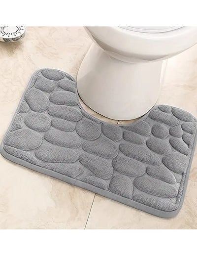 Buy Super Absorbent Memory Foam Bathroom Mat With Commode Outline, Soft And Comfortable Floor Mat in Saudi Arabia